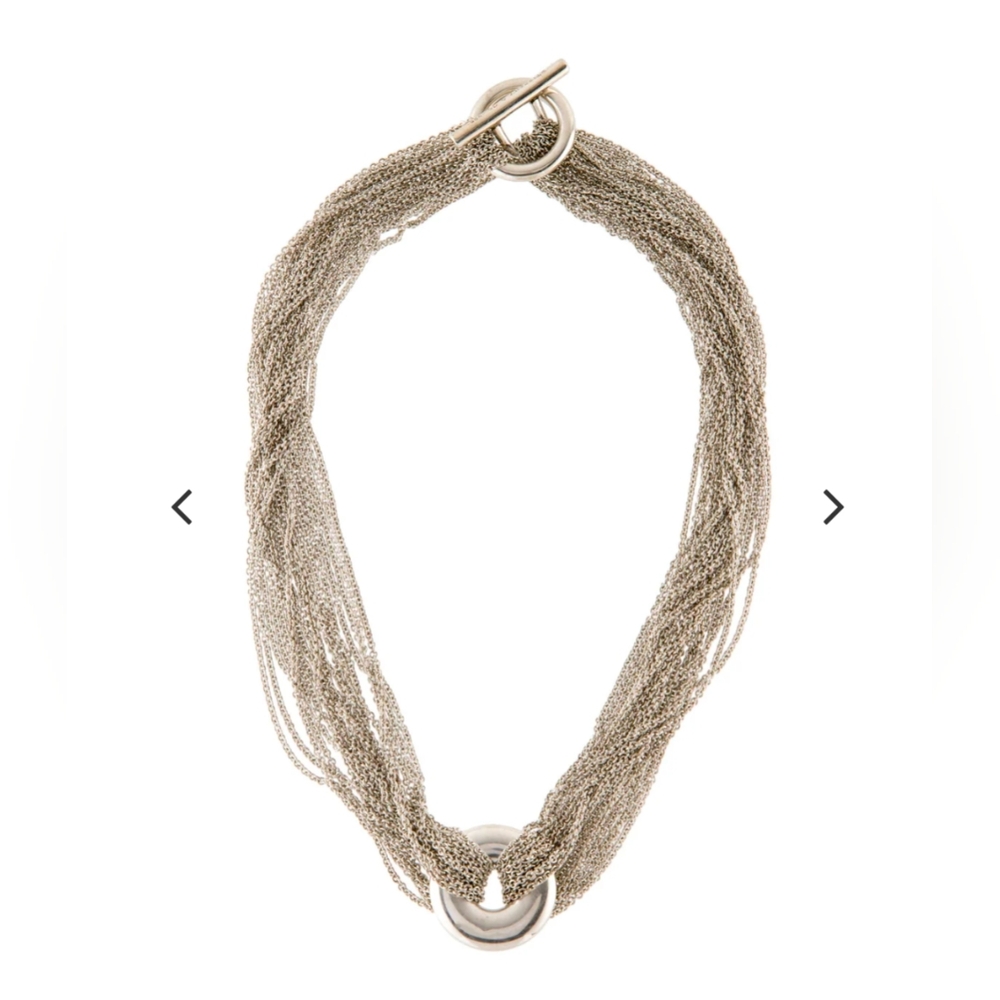 Tiffany & Co. Multistrand Mesh Sterling Silver Circle Necklace - Picture 5 of 5